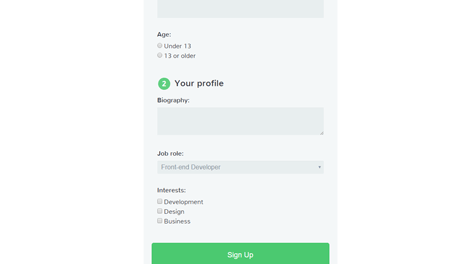 Photo of signup form